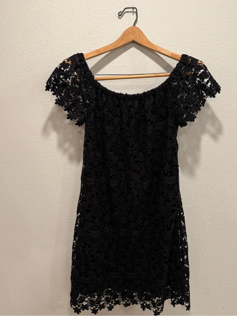 Black Lace Off-Shoulder Women's Dress